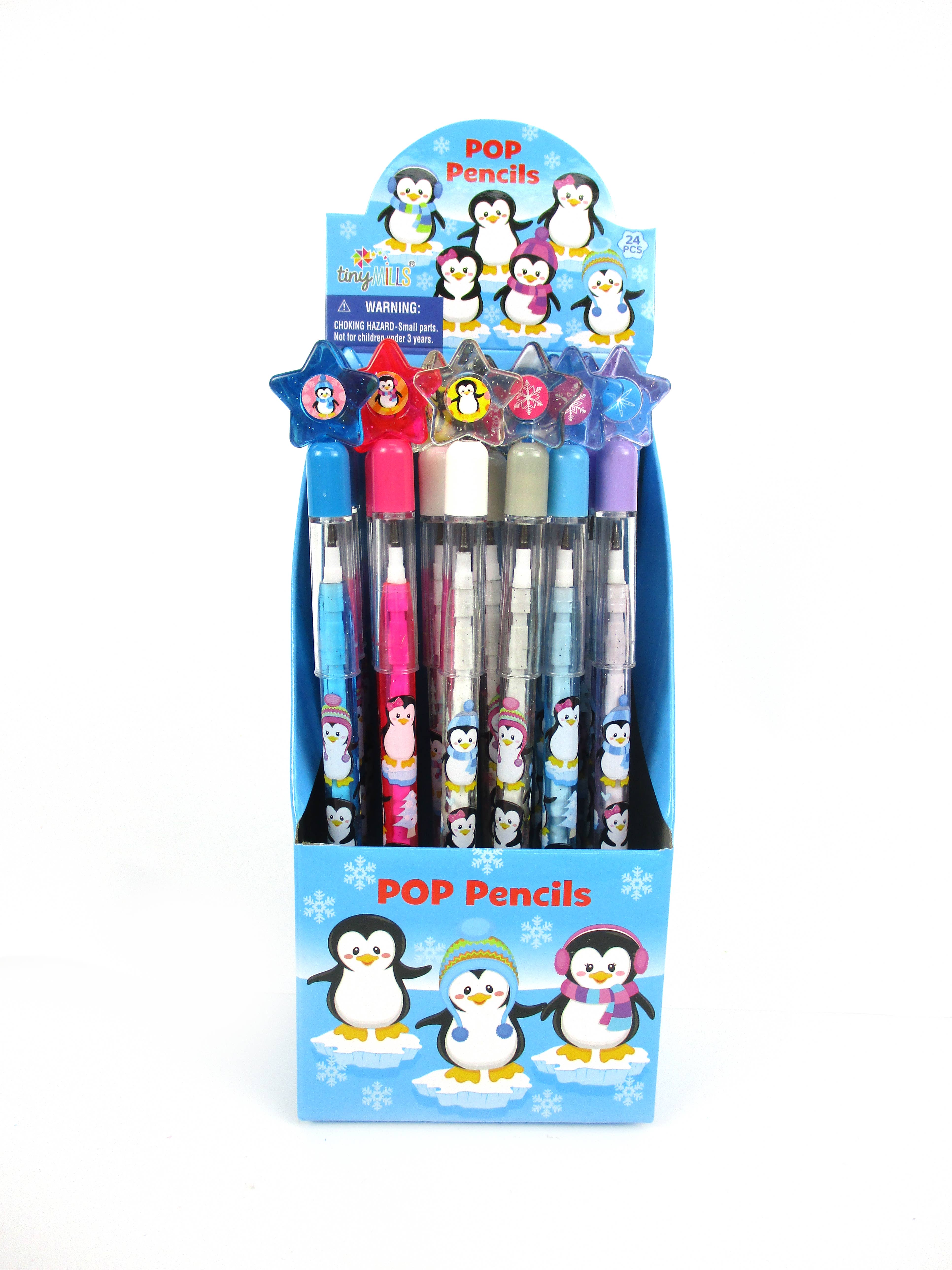 24 Pcs Shark Family Stackable Crayon with Stamper Topper